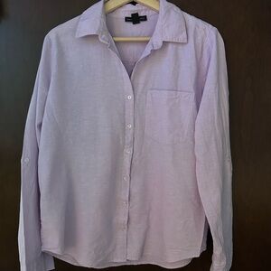 Saks Fifth Avenue Lavender Casual Button Down Shirt